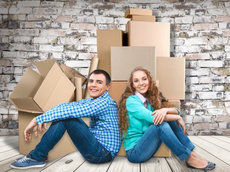 House removalists working on a family home move in Kennington
