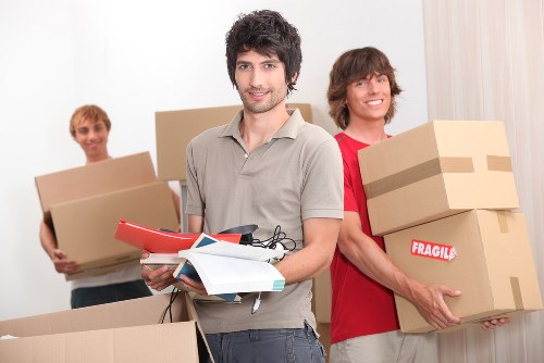 Boxes and waste separated for recycling during a Kennington move