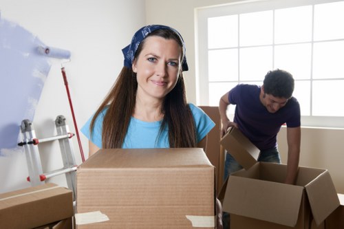 Furniture being moved from a Kennington flat with stairs