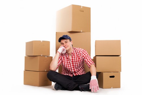 Packed household items ready for transport in Kennington